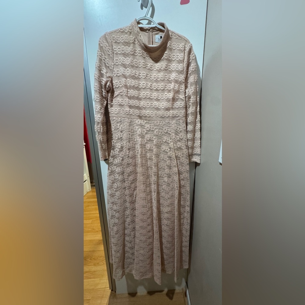 Dainty Jewells Blush Lace Long Sleeve Dress